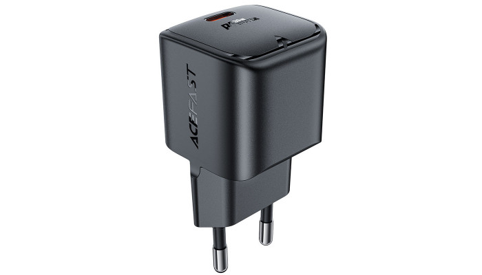 Мережевий зарядний пристрій (зарядка) Acefast A77 mini PD30W GaN USB-C Black - фото