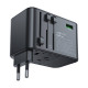 Мережевий зарядний пристрій (зарядка) Acefast Z1 PD75W GaN (3*USB-C+2*USB-A) Black gray - фото