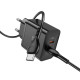 Мережевий зарядний пристрій (зарядка) Hoco N35 Streamer PD45W (2C) + Type-C to Type-C Black - фото