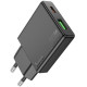 Сетевое зарядное устройство (зарядка) Hoco N38 Delgado PD20W+QC3.0 Black - фото