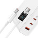 Мережевий зарядний пристрій (зарядка) Baseus GaN5 Pro 2Type-C+USB 140W EU (with Type-C to Type-C 140W (1m)) (CCGP100201) White - фото