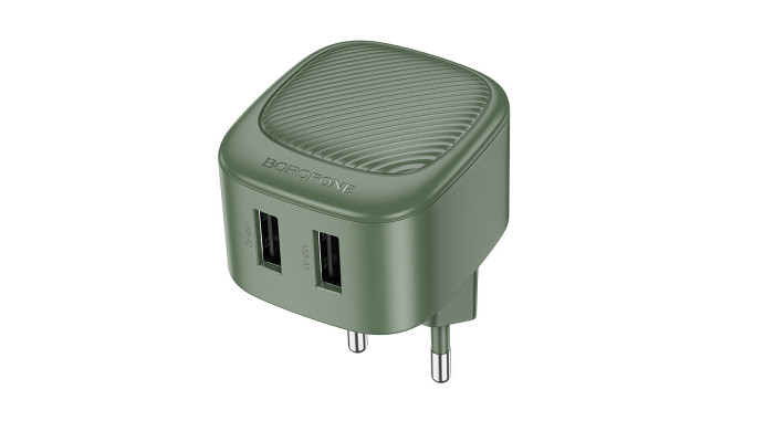 Сетевое зарядное устройство (зарядка) Borofone BAS21A Special (2A) Olive Green - фото