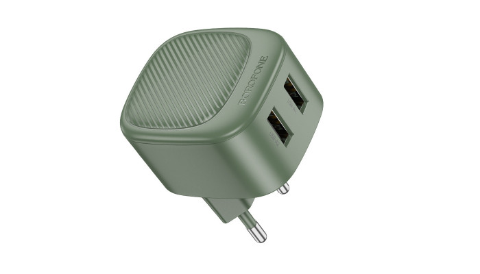 Сетевое зарядное устройство (зарядка) Borofone BAS21A Special (2A) Olive Green - фото