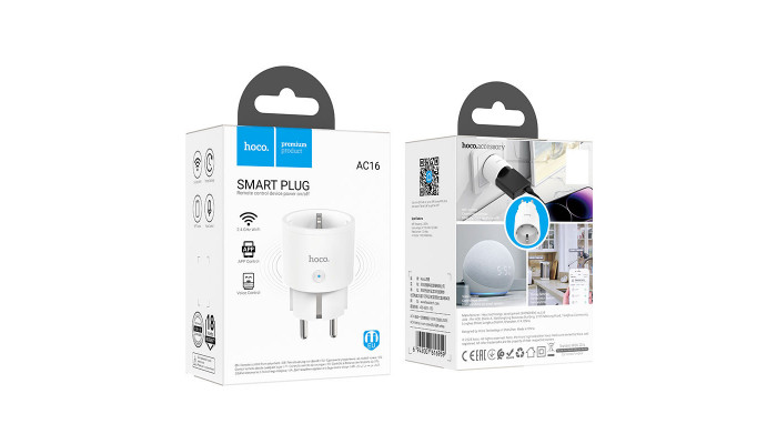 Сетевое зарядное устройство (зарядка) Hoco AC16 Veloz smart socket White - фото