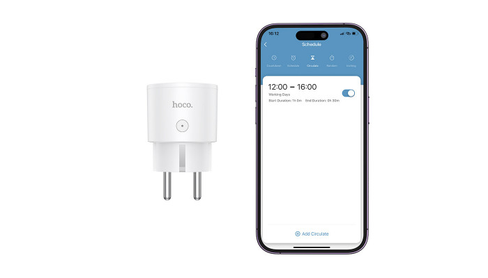 Сетевое зарядное устройство (зарядка) Hoco AC16 Veloz smart socket White - фото