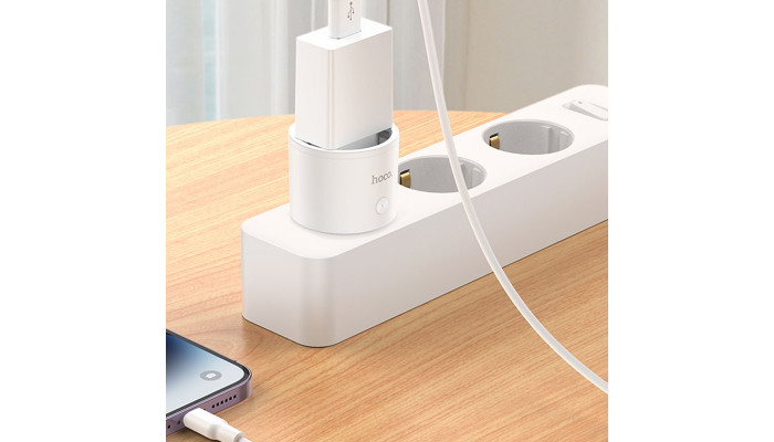 Сетевое зарядное устройство (зарядка) Hoco AC16 Veloz smart socket White - фото