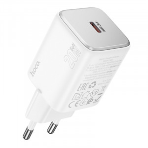 Мережевий зарядний пристрій (зарядка) Hoco N40 Mighty 1C PD20W White