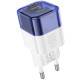 Мережевий зарядний пристрій (зарядка) Hoco C125A Transparent 1C PD20W Transparent blue - фото