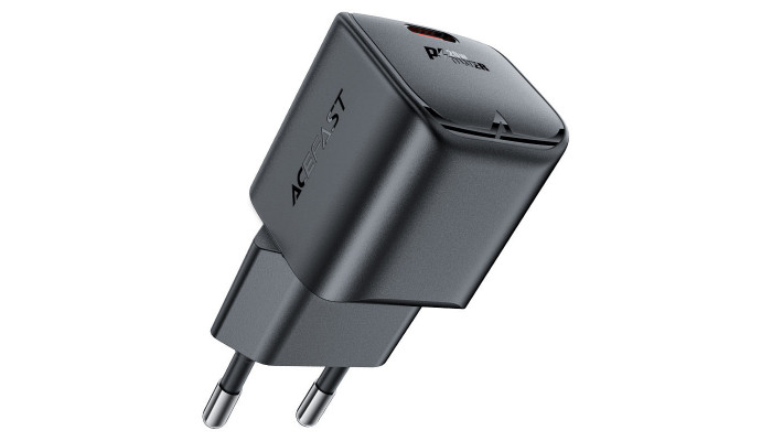 Мережевий зарядний пристрій (зарядка) Acefast A73 mini PD20W GaN USB-C Black - фото
