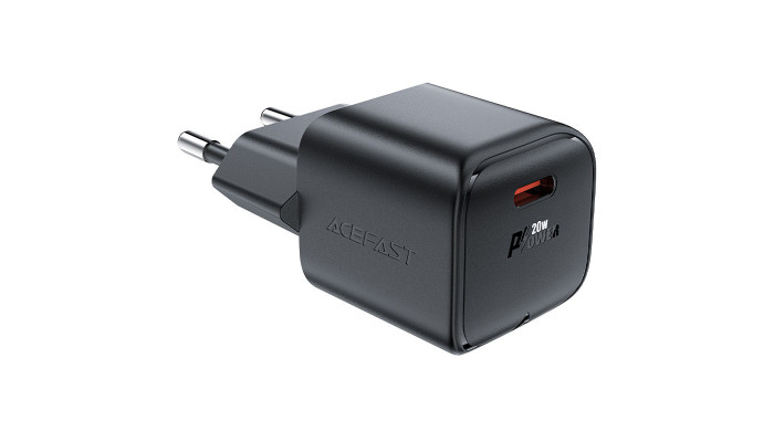 Мережевий зарядний пристрій (зарядка) Acefast A73 mini PD20W GaN USB-C Black - фото
