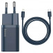 Сетевое зарядное устройство (зарядка) Baseus Super Si Quick Charger 1C 20W + кабель Type-C to Lightning (TZCCSUP-B) Синий