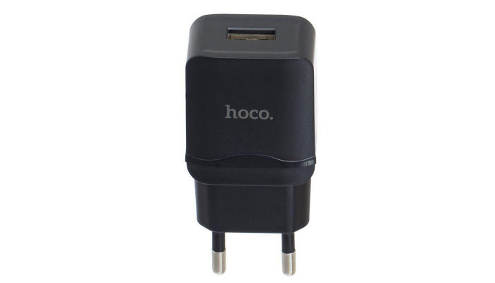 Мережевий зарядний пристрій (зарядка) Hoco C27A 2.4A 1USB Black - фото