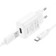 Мережевий зарядний пристрій (зарядка) Hoco C134A Solid 1USB-A 12W + Type-C White - фото