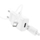 Мережевий зарядний пристрій (зарядка) Hoco C134A Solid 1USB-A 12W + Type-C White - фото