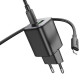 Сетевое зарядное устройство (зарядка) Hoco N41 Almighty PD20W+QC3.0 + Type-C to Lightning Black - фото