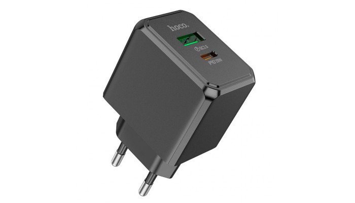 Сетевое зарядное устройство (зарядка) Hoco CS14A PD20W+QC3.0 (1USB-A/1C) Black - фото