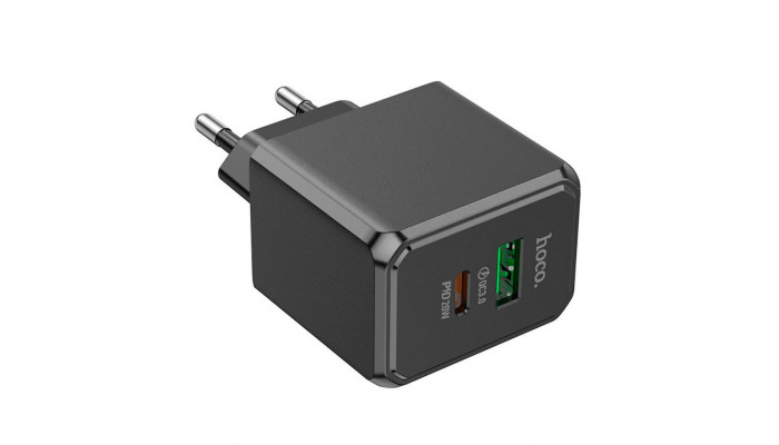 Сетевое зарядное устройство (зарядка) Hoco CS14A PD20W+QC3.0 (1USB-A/1C) Black - фото