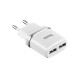 Сетевое зарядное устройство (зарядка) Hoco C12 Dual USB Charger 2.4A Белый - фото