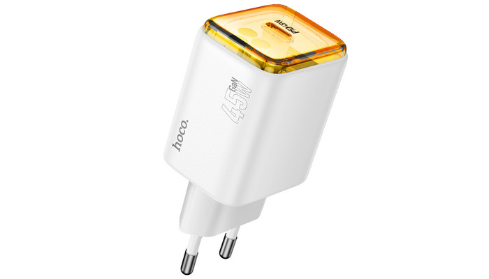 Мережевий зарядний пристрій (зарядка) Hoco N54 Monsoon PD45W (1USB-C) White - фото