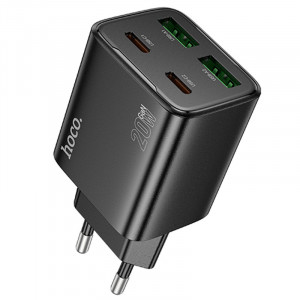 Сетевое зарядное устройство (зарядка) Hoco N55 Fundador PD20W four-port (2USB-A/2C) Black