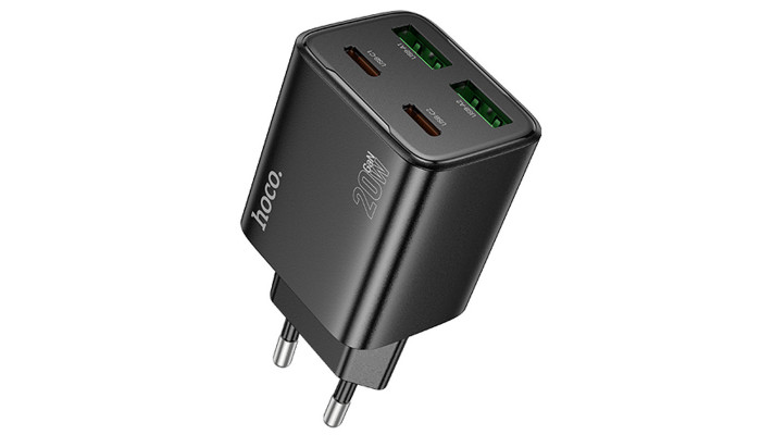 Сетевое зарядное устройство (зарядка) Hoco N55 Fundador PD20W four-port (2USB-A/2C) Black - фото