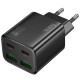 Сетевое зарядное устройство (зарядка) Hoco N55 Fundador PD20W four-port (2USB-A/2C) Black - фото