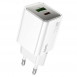 Мережевий зарядний пристрій (зарядка) Hoco N46 Glorious PD20W+QC3.0 (1USB-A/1C) White