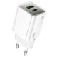 Мережевий зарядний пристрій (зарядка) Hoco N46 Glorious PD20W+QC3.0 (1USB-A/1C) White - фото