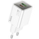 Мережевий зарядний пристрій (зарядка) Hoco N46 Glorious PD20W+QC3.0 (1USB-A/1C) White - фото