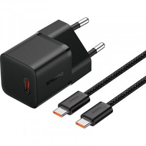 Сетевое зарядное устройство (зарядка) Baseus GaN5 Fast Charger (mini) 1C 25W + Type-C to Type-C (P10110909113) Cluster Black