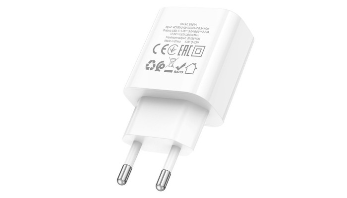 Сетевое зарядное устройство (зарядка) Borofone BA81A PD20W (1USB-C) White - фото