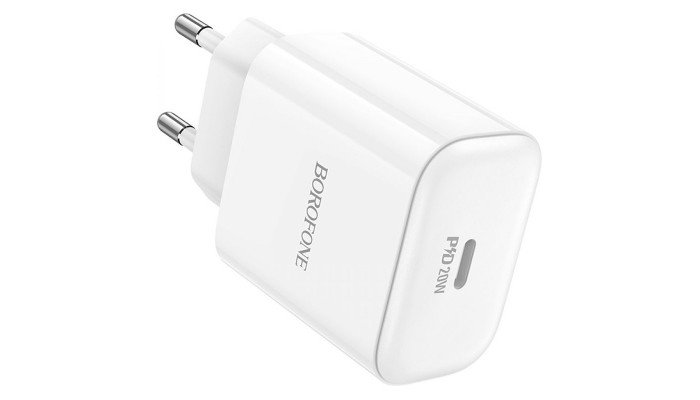 Сетевое зарядное устройство (зарядка) Borofone BA81A PD20W (1USB-C) White - фото