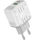 Сетевое зарядное устройство (зарядка) Hoco C135A Rock PD20W+QC3.0 (1USB-A/1USB-C) White - фото