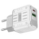 Сетевое зарядное устройство (зарядка) Hoco C135A Rock PD20W+QC3.0 (1USB-A/1USB-C) White - фото