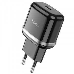 Сетевое зарядное устройство (зарядка) Hoco N24 Victorius PD20W (1USB-C) Black