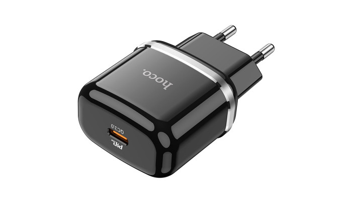 Сетевое зарядное устройство (зарядка) Hoco N24 Victorius PD20W (1USB-C) Black - фото