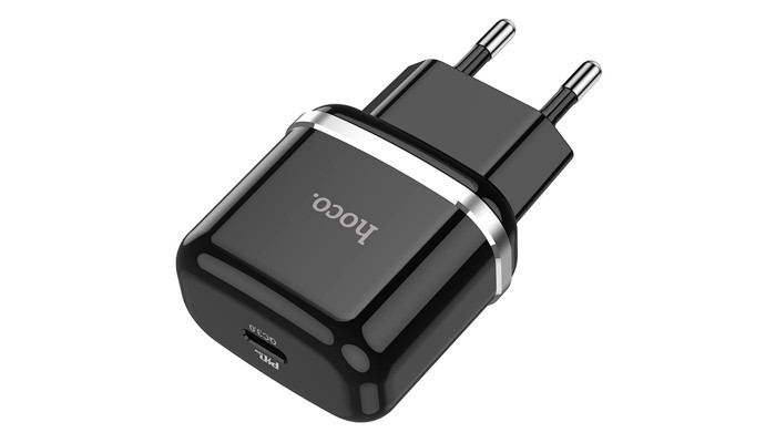 Сетевое зарядное устройство (зарядка) Hoco N24 Victorius PD20W (1USB-C) Black - фото