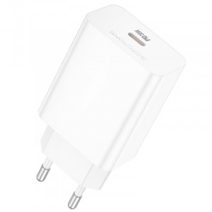 Сетевое зарядное устройство (зарядка) Borofone BA21A Pro Long journey PD20W (1USB-C) White