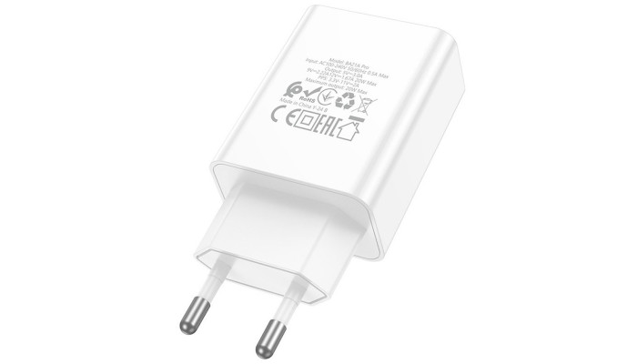 Сетевое зарядное устройство (зарядка) Borofone BA21A Pro Long journey PD20W (1USB-C) White - фото