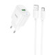 Сетевое зарядное устройство (зарядка) Hoco C140A Smart QC3.0 (1USB/3A) + Type-C White - фото