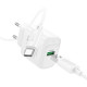 Сетевое зарядное устройство (зарядка) Hoco C140A Smart QC3.0 (1USB/3A) + Type-C White - фото