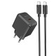 Сетевое зарядное устройство (зарядка) HOCO CS13A Ocean PD20W (1USB-C) + Type-C to Type-C Black - фото