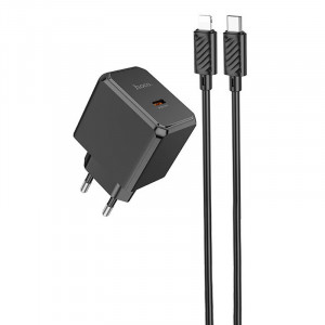 Сетевое зарядное устройство (зарядка) HOCO CS13A Ocean PD20W (1USB-C) + Type-C to Lightning Black