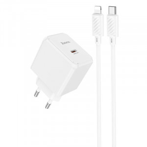 Сетевое зарядное устройство (зарядка) HOCO CS13A Ocean PD20W (1USB-C) + Type-C to Lightning White