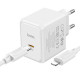 Сетевое зарядное устройство (зарядка) HOCO CS13A Ocean PD20W (1USB-C) + Type-C to Lightning White - фото