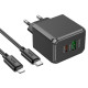 Сетевое зарядное устройство (зарядка) Hoco CS14A PD20W+QC3.0 (1USB-A/1C) + Type-C to Lightning Black - фото