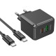 Сетевое зарядное устройство (зарядка) Hoco CS14A PD20W+QC3.0 (1USB-A/1C) + Type-C to Type-C Black - фото