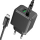 Сетевое зарядное устройство (зарядка) Hoco CS14A PD20W+QC3.0 (1USB-A/1C) + Type-C to Type-C Black - фото