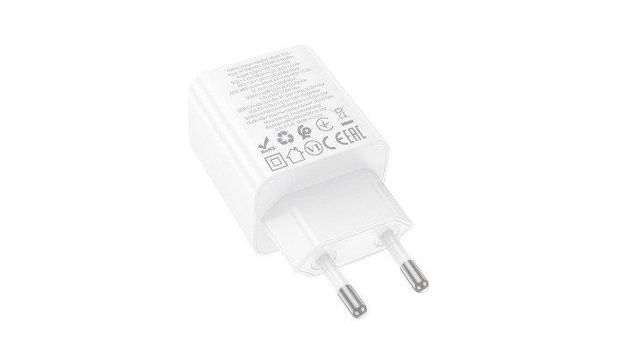 Мережевий зарядний пристрій (зарядка) Hoco N55 Fundador PD20W four-port (2USB-A/2C) White - фото