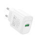 Сетевое зарядное устройство (зарядка) Hoco C140A Smart QC3.0 (1USB/3A) White - фото